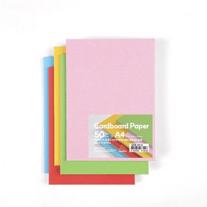 PaperPhant 하드보드지 (두껍고 단단한 종이) cardboard paper, 5컬러 혼합 A4 50매