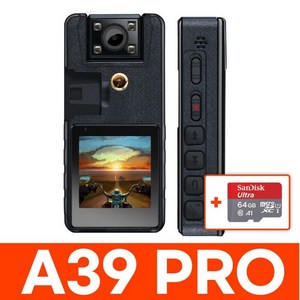 14시간 녹화 바디캠 블랙박스 A39 PRO 64GB 포함