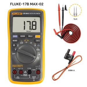 플루크 디지털테스터 Fluke-17B MAX-01 / 17B MAX-02 / 17B MAX KIT 멀티미터, 1개