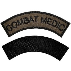 COMBAT MEDIC 의무병 특수교육패치 와펜 라운드패치, 육군(국방색), 육군(국방색), 1개