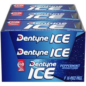 2개세트 덴타인 아이스 검 페퍼민트 대용량 16개입X12개 총192개 Dentyne Ice Gum, 2개