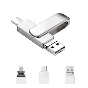 Kcwen 핸드폰 외장메모리 OTG 아이폰 USB 메모리 3in1, 64GB