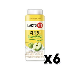 락토핏 마시는유산균 사과맛 요거트음료 130ml x 6개, 단품