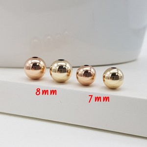 14K 골드 금볼 8mm 1개 비즈 팔찌 목걸이 부자재 재료