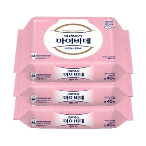 마이비데 크리넥스 밸런스케어 화장실용 물티슈 캡형, 88g, 40매입, 3개