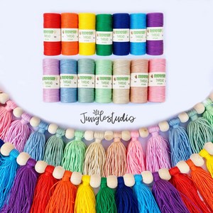 [정글스튜디오] 태슬 팔찌실 1mm(65YD) 무지개 키링 매듭 팔찌 만들기 마크라메 재료 DIY, 17.레드플럼, 1개