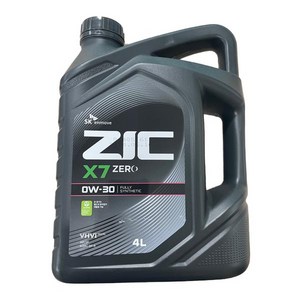 ZIC X7 ZERO 0W30 4L 가솔린, 1개, 지크 X7 ZERO 0W30(가)_4L