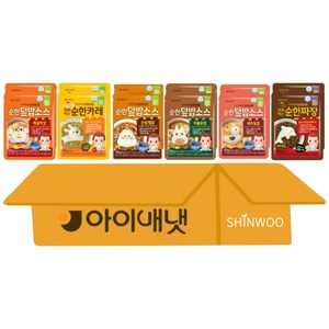 아이배냇 유아용 베베 순한 덮밥 소스 6종 짜장2+카레2+새우달걀2+소불고기2+차돌된장2+간장찜닭2, 50g, 12개