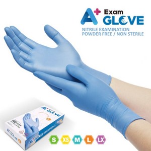 FDA 승인 에이플러스 니트릴 위생장갑 염소처리 파우더프리 A+ Exam Glove, 중(M), 1개