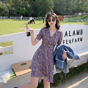 요모조모 1973 수채 잔꽃 A라인 원피스