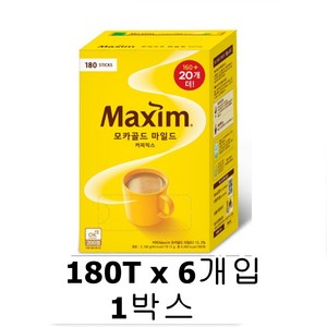 [KT알파쇼핑]맥심 모카골드 커피믹스 150T+20T*6(박스), 12g, 170개입, 6개