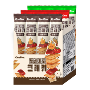 차차 포테이토 감자 크래커 3가지맛 버라이어티 (오리지날+바베큐+대파맛), 1세트, 612g