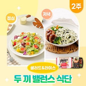 [포켓샐러드] 샐러드&라이스 두끼 밸런스 식단 2주 패키지 (샐러드10팩+라이스10팩)