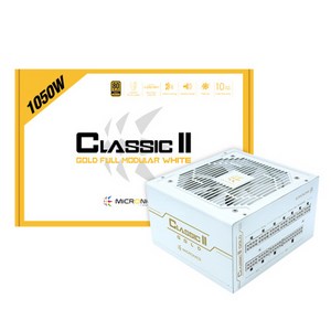 마이크로닉스 CLASSIC 2 1050W 80PLUS GOLD 230V EU 풀모듈러 화이트 HP1-O1050GD-E12F