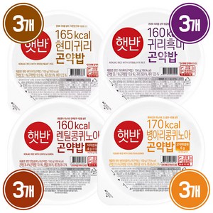 햇반 곤약밥 150gx3번들 4종 체험팩, 150g, 3개