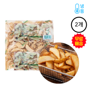 심플로트 스킨온10컷 랜치웨지(반달감자) 2kgx2봉, 2kg, 2개