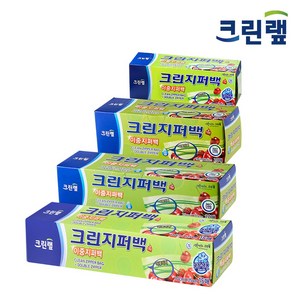 크린랩 크린 이중 지퍼백 미니/소/대/특대 (4set) 묶음 위생 비닐 크린랲, 4개