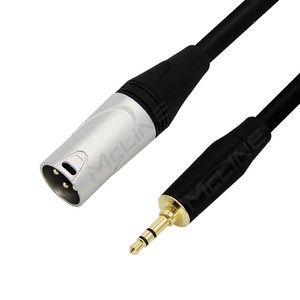 맥라인 스테레오 3.5mm TRS 1/8 to XLR 캐논/숫 PC 앰프 믹서 음향 연결선 오디오 스피커 케이블 McLine MC-HA28, 5m, 1개