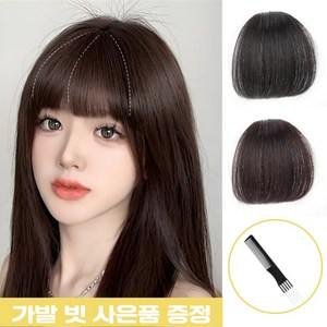 [아임봄] 여성 앞머리 가발 자연스러운 여자 일자 인모 뱅앞머리 시스루뱅 +사은품, 다크브라운, 1개