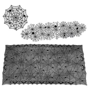 쏙쏙마켓 할로윈 레이스 거미줄 테이블보, 거미줄 원형 테이블보(100cm), 1개