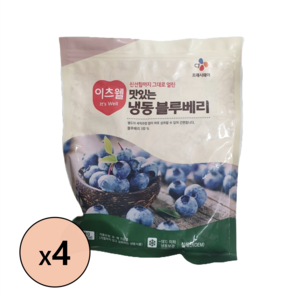 CJ프레시웨이 이츠웰 맛있는 냉동 블루베리, 1kg, 4개
