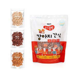 펫둥이 고기듬뿍 강아지 간식 져키 3가지맛 600g 닭고기+소고기+연어, 혼합맛, 1개