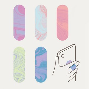 [스마트밴드] 아이엠스튜디오 마블 핑거 그립 모모밴드 휴대폰 거치대 1+1, 마블 / 옐로우 1+1, 1개