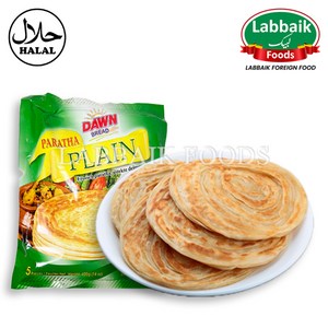 DAWN BREAD Plain Fozen Paatha (Bead) 5pcs 다운 브레드 할랄 플레인 파라타, 400g, 1개