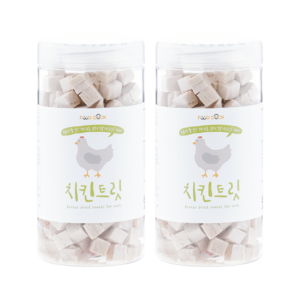 푸드덕펫푸드 강아지 애견 수제 간식 동결건조 큐브 트릿, 2개, 120g, 치킨트릿
