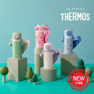 써모스 마이 디자인 보틀 스트랩 원터치 텀블러 JOI-350K, 파스텔그린, 350ml, 1개