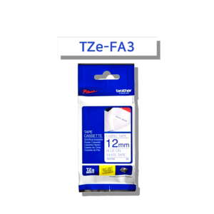 브라더 정품 라벨테이프 TZe라벨테이프 12mm모음, 12mm, 페브릭)TZe-FA3(흰바/파글)