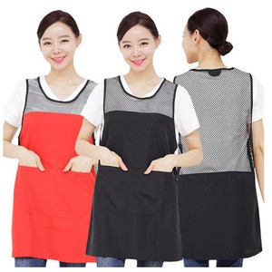 AE251 앞치마 망사 원피스형앞치마 원피스형 어린이집 주방, AE251-검정2XL, 1개