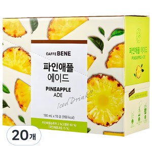 카페베네 파인애플 에이드, 190ml, 20개