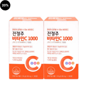 진정주 건강관리 활력 비타민C 1000 2통 (100정x2), 100정, 2개