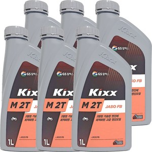 2행정 엔진오일 GS칼텍스 KIXX 1L(1000ml), 6개, Kixx M 2T JASO FB (1L)