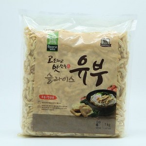 우천 우동 어묵탕 유부채 슬라이스 냉동 1kg, 2개