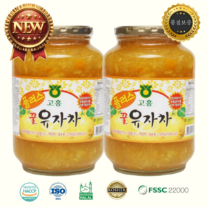 고흥특산 농협 100% 국산 꿀 유자차, 2개입, 1세트, 2kg, 2kg