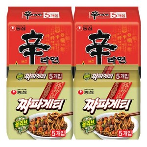 농심 신라면 120g 10개 + 짜파게티 140g 10개 세트, 1세트