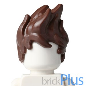 레고 정품 헤어 닌자고 카이 다크 브라운 Dark Brown Minifig Hair Tousled and Spiked Up Very High 6194388 25411, 1개