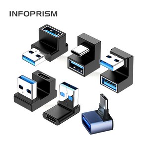 INFOPRISM / USB 3.1 C타입 A타입 각도 변환 젠더 90도 180도 L형 U형 ㄱ형 IA-922, Model E : C타입-A타입(L형), 1개