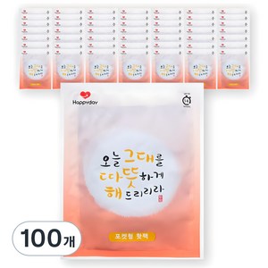 해피데이 [국내생산] 따뜻해 포켓형 핫팩 100g, 100개