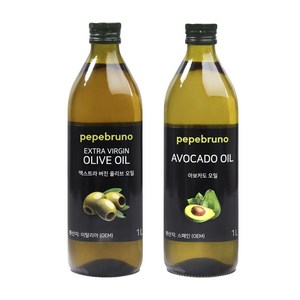 페페브루노 엑스트라버진 올리브 오일 1L x1병 아보카도 오일 1L x1병 세트, 1세트