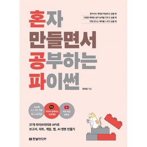 혼자 만들면서 공부하는 파이썬 : 37개 라이브러리와 API로 보고서 차트 게임 맵 AI 챗봇 만들기, 한빛미디어, 문현일 저