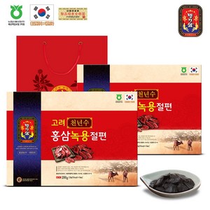 명기삼 고려천년수 홍삼녹용절편 + 쇼핑백, 200g, 2세트