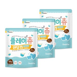 듀먼 플레이츄 HACCP 덴탈껌 100g 강아지 치석제거, 3팩, 요구르트맛