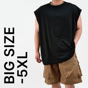 [2XL-5XL] 블루제이 빅사이즈 민소매 오버핏 무지 나시