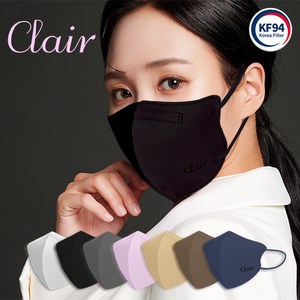 Clai 숨편한 클레어 마스크 중형 KF94, 50개입, 1개, 블랙