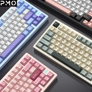 [청이스토어] PMO WAVE75 무선 CNC알루미늄 기계식 게이밍 키보드 RGB램프 4000/8000mah gasket구조 전키핫스왑DIY, 청주그린축(HMX/45g), 무광-다이아몬드 블랙(양극)-4000mah