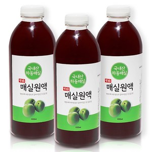 예가촌 100% 하동 국산 발효 매실원액, 1L, 3개