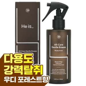 히이즈 젠틀브리즈 다용도 탈취제 퍼퓸 룸스프레이 우디 포레스트향, 1개, 200ml